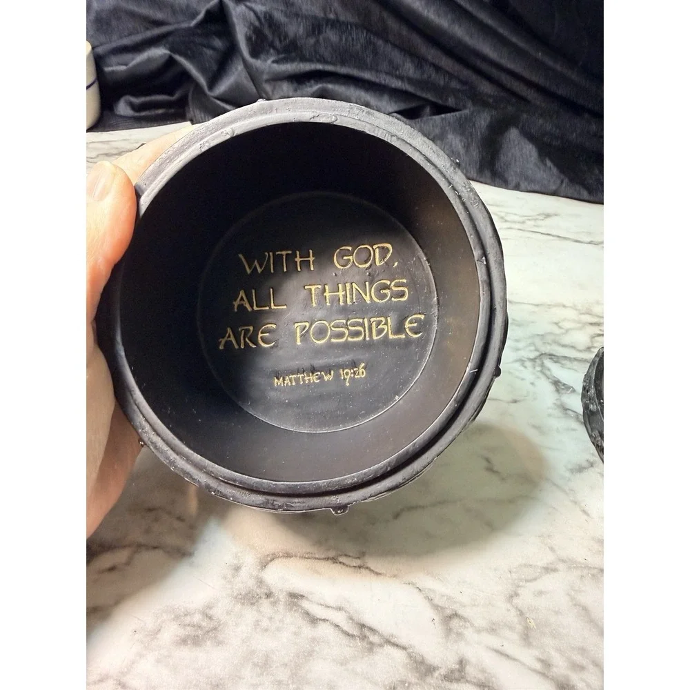 Trinket Box Proverbs 3:5 TRUST IN THE‎ LORD~Resin Trinket Box Black (2857)